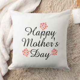 lycklig mors dag, modern blommigt persika vit kudde