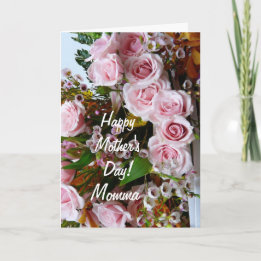 Lycklig Mors dag-Momma/ Rosa ros Kort