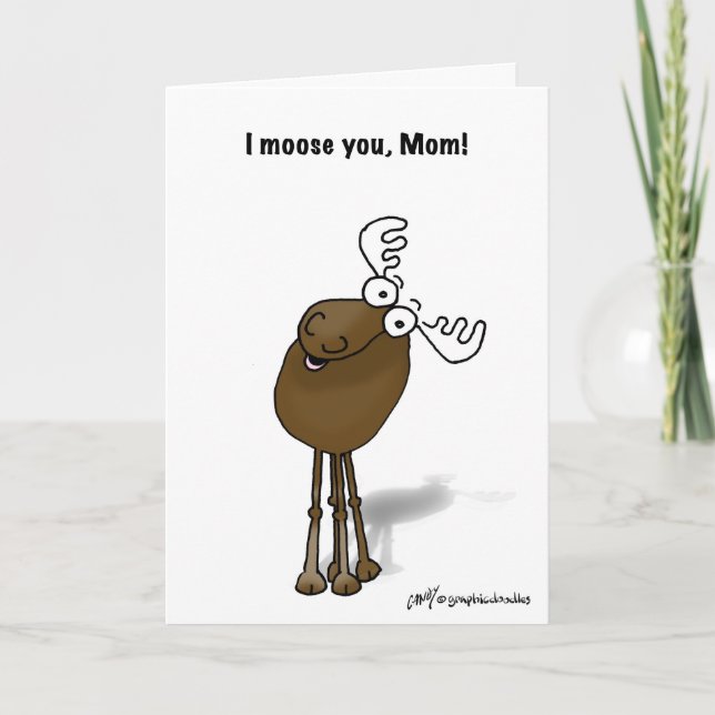 Lycklig Mors dag Moose Kort (Framsida)
