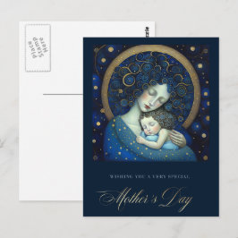 Lycklig Mors dag Mor och dottermålning Vykort