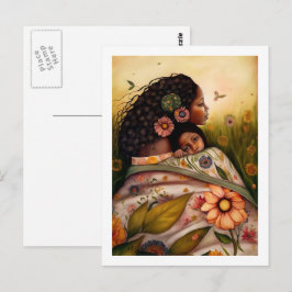 Lycklig Mors dag Mor och dottermålning Vykort