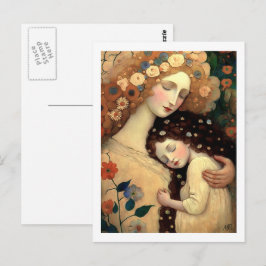 Lycklig Mors dag Mor och dottermålning Vykort