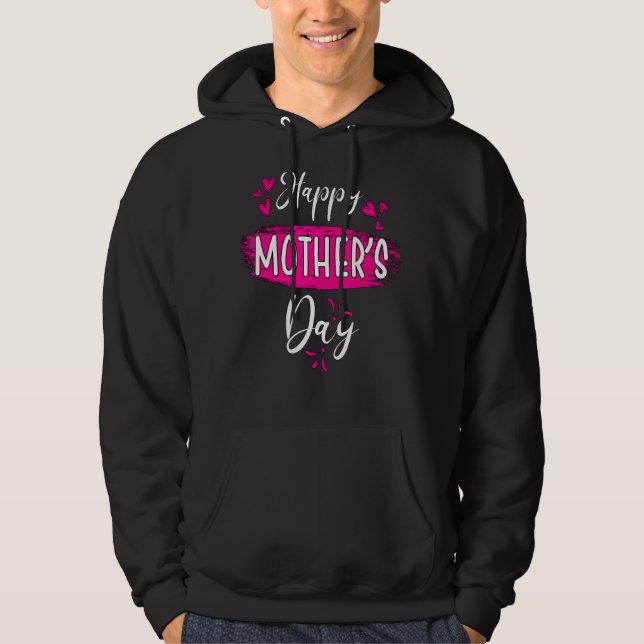 Lycklig Mors dag Mors dag Mors dag Hoodie (Framsida)