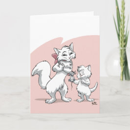 Lycklig mors dag!! Morsakatt och kattunge Kort