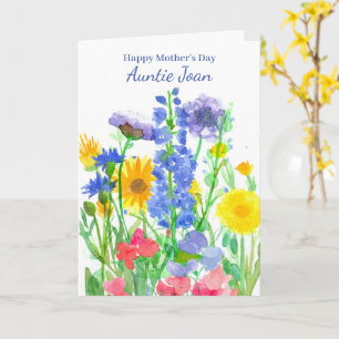 Lycklig Mors dag Moster WildblomBouquet Kort