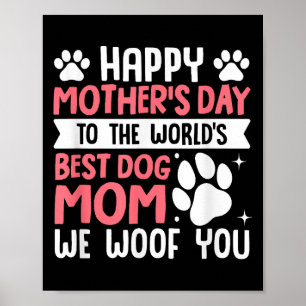 Lycklig Mors dag mot världens bästa Hund Mamma Poster