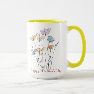 Lycklig Mors dag Mugg - en vacker Blommigt gift