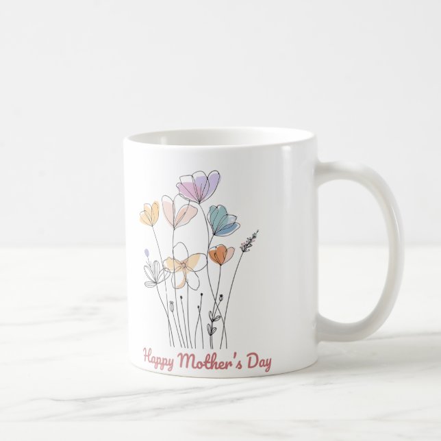 Lycklig Mors dag Mugg - en vacker Blommigt gift (Höger)
