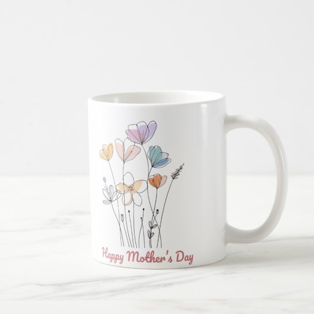 Lycklig Mors dag Mugg - en vacker Blommigt gift (Höger)