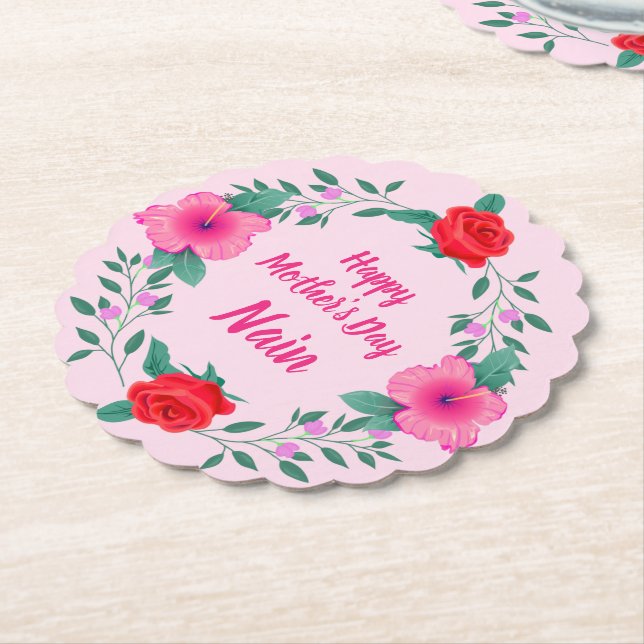 Lycklig Mors dag Nain Byte Namn Mamma Underlägg Papper (Vinklad)