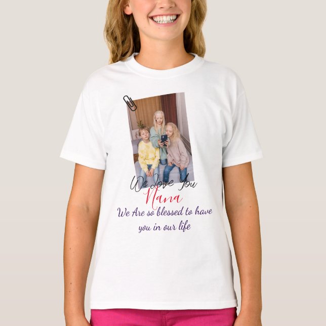 Lycklig Mors dag, nana, morméfoto, enkelt foto T Shirt (Framsida)
