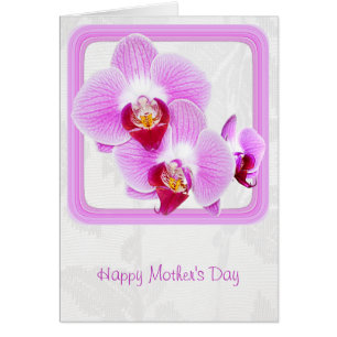 Lycklig Mors dag, närfoto med radiant orchid OBS Kort
