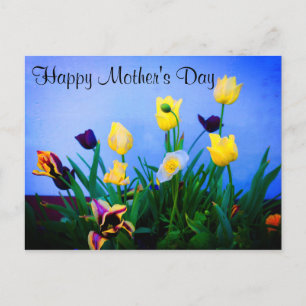 Lycklig Mors dag Olika tulips #2-vykort Vykort
