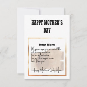 LYCKLIG MORS DAG ÖNSKEMÅL/SPECIELLA BREV FÖR MAMMA INBJUDNINGAR