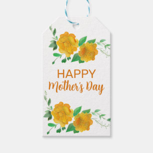 Lycklig Mors dag Orange Ro Blommigt Gift Märkre Presentetikett