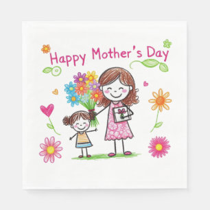 Lycklig Mors dag Pappersservett