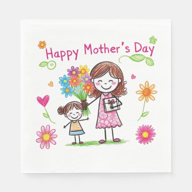 Lycklig Mors dag Pappersservett (Framsidan)
