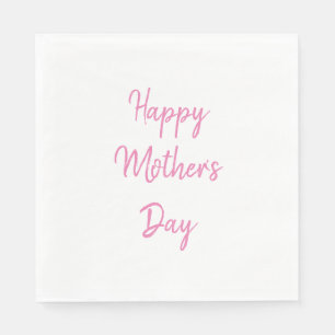 Lycklig Mors dag Party Rosa White Simple 2024 Pappersservett