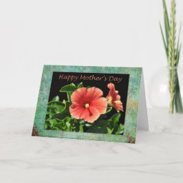 Lycklig Mors dag Peach Hibiscus Kort