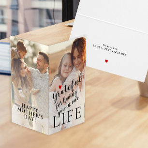 Lycklig Mors dag personlig 2 foton och text Kort