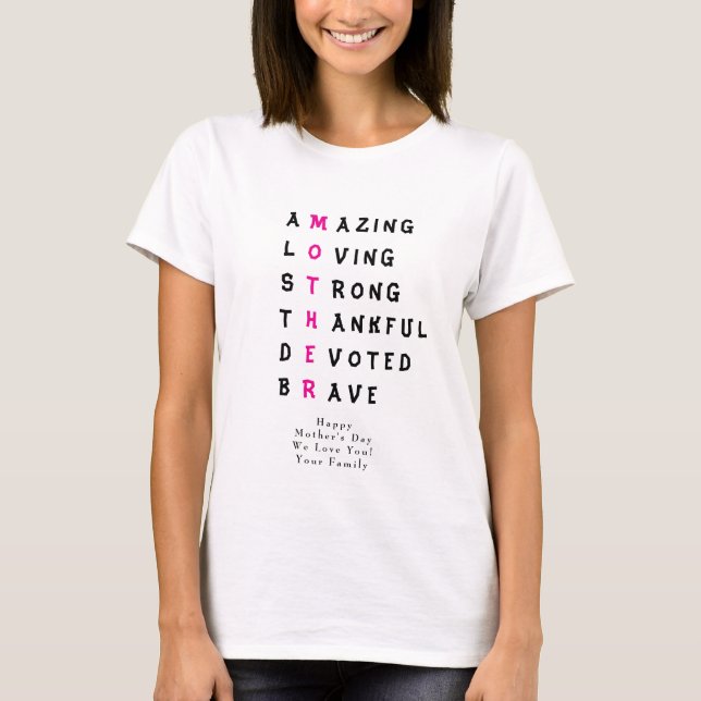 Lycklig Mors dag Personlig T Shirt (Framsida)