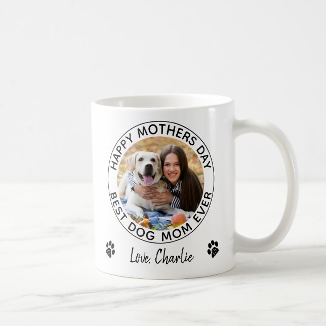 Lycklig Mors dag Pet Photo Best Hund Mamma någonsi Kaffemugg (Höger)