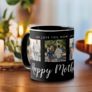 Lycklig Mors dag Photo Collage Black Mugg