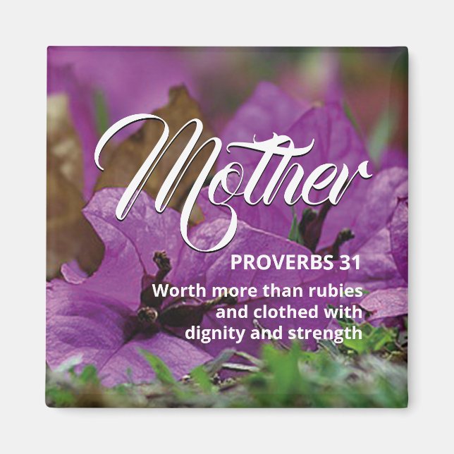 Lycklig Mors dag PROVERBS 31 Magnet (Framsidan)