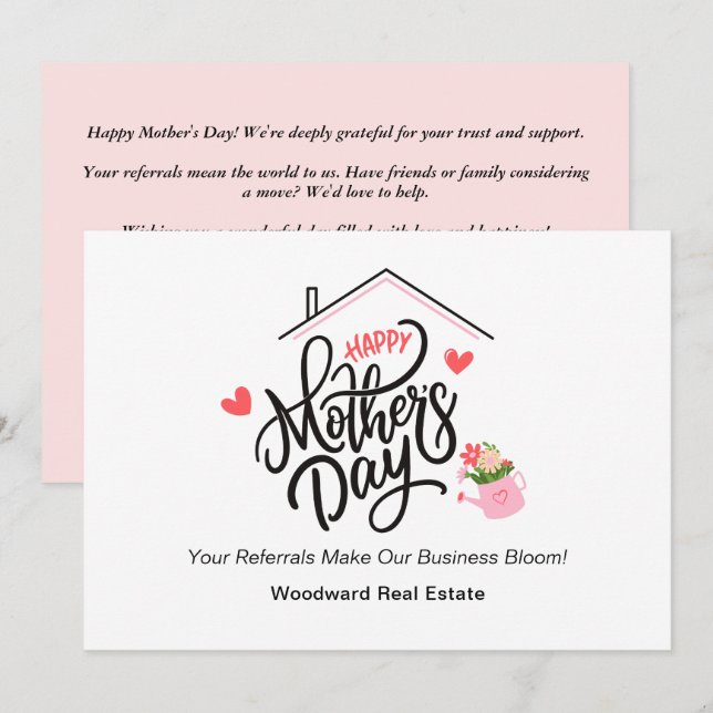 Lycklig Mors dag | Realtor Business Bloom Sweet Julkort (Fram/baksida)