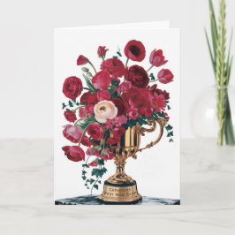 Lycklig Mors dag Red Flowers Trophy Anpassade Kort