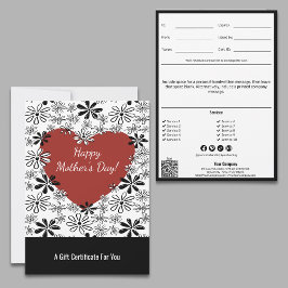 Lycklig Mors dag Red Heart Gift Certificate