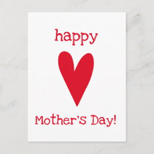 Lycklig Mors dag! Red Heart Vykort