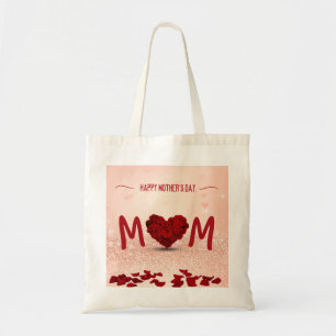 Lycklig Mors dag Ro Heart Bouquet Tygkasse