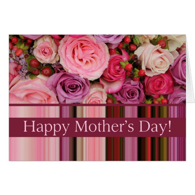 Lycklig mors dag Ro och rand Mors dag Hälsningskort (Framsidan Horizontal)