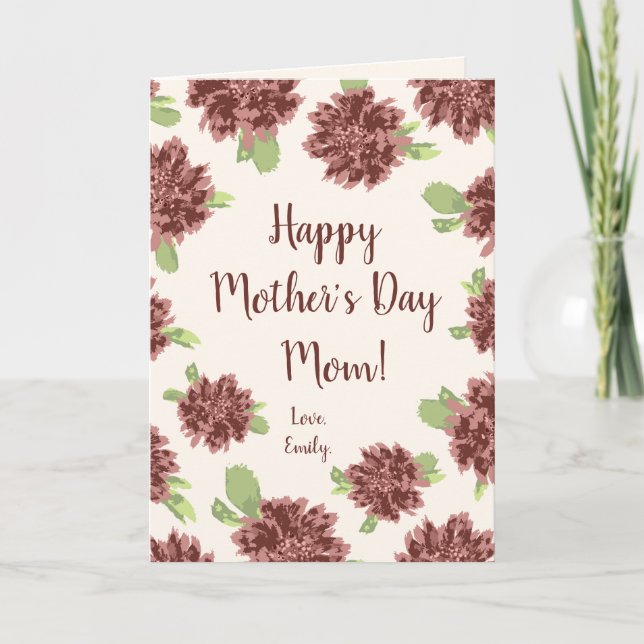 Lycklig Mors dag - Röda Daisy Ram. Kort (Framsida)