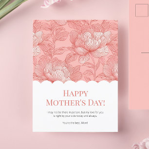 Lycklig Mors dag Rosa Blommigt Cute Modern Scallo Helg Vykort