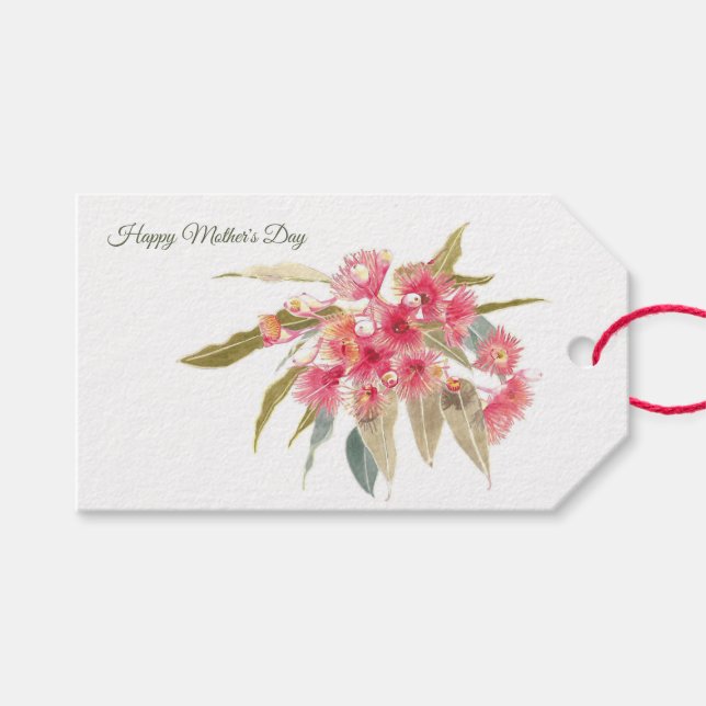 Lycklig Mors dag Rosa Blommigt Presentetikett (Framsidan (Horisontell))