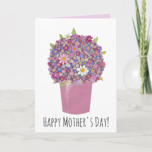 Lycklig Mors dag Rosa bouquet av blommor". Kort