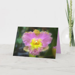 Lycklig Mors dag Rosa Cattleya Orchid Kort