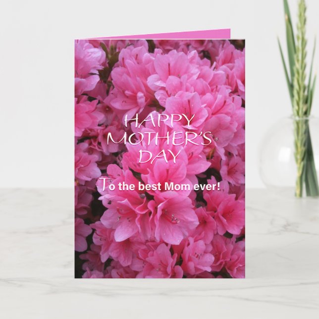 Lycklig Mors dag ❤️ Rosa Flowers Card Kort (Framsida)