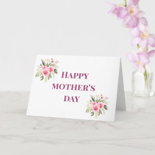 Lycklig Mors dag Rosa Flowers Hälsning Kort