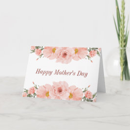 Lycklig Mors dag Rosa Flowers Kort
