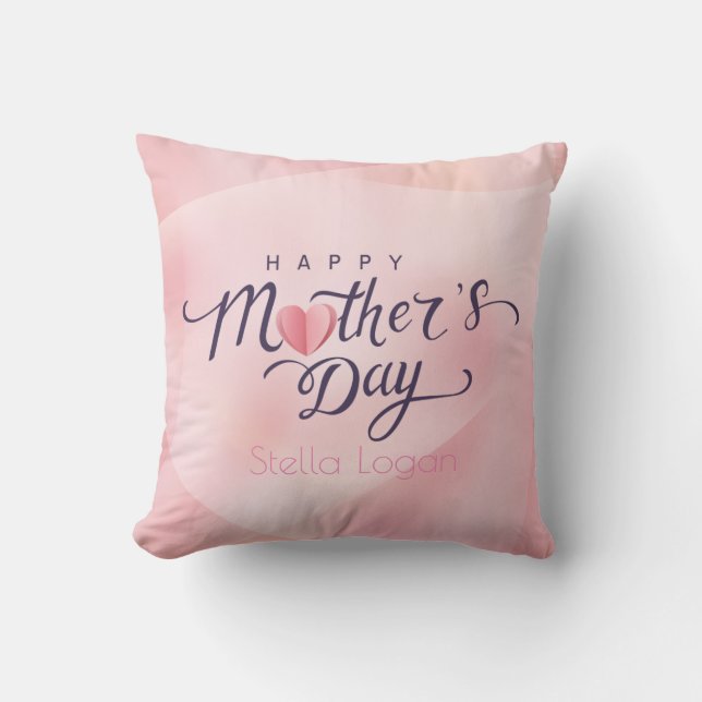 Lycklig Mors dag Rosa Pillow Kudde (Framsida)