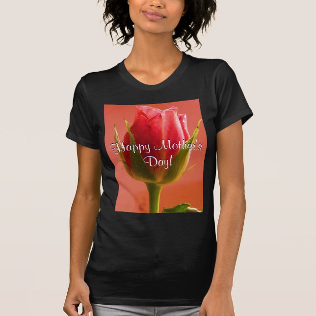 LYCKLIG MORS DAG ROSA ROS I TEE SHIRT (Framsida)
