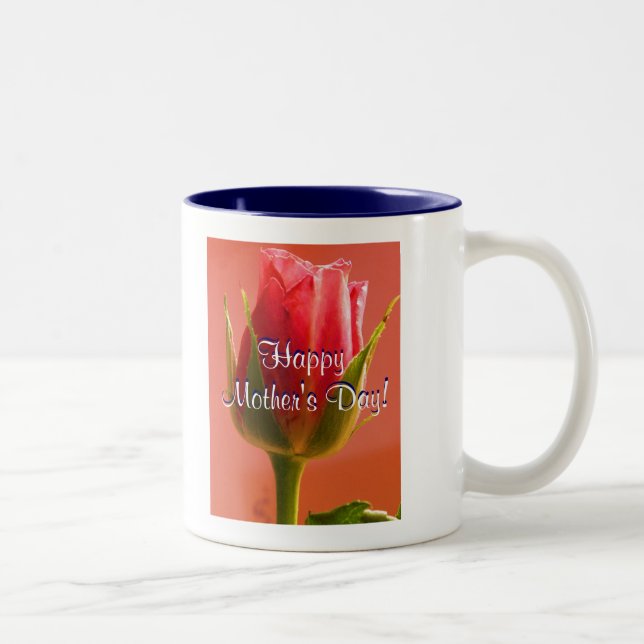 Lycklig Mors dag Rosa ros Två-Tonad Mugg (Höger)
