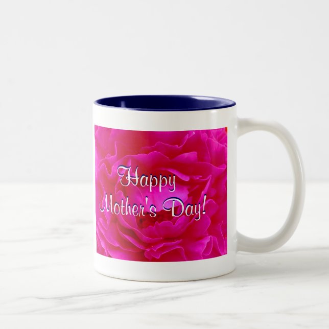 Lycklig Mors dag Rosa ros Två-Tonad Mugg (Höger)