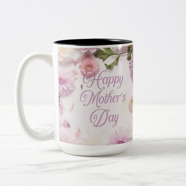 Lycklig Mors dag Rosa Två-Tonad Mugg (Vänster)