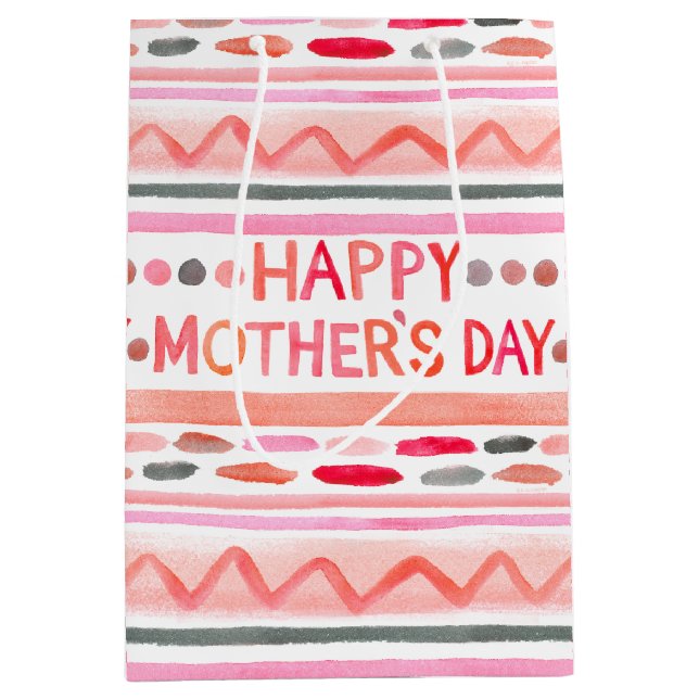 Lycklig Mors dag Rosa Watercolor Rand (Framsidan)