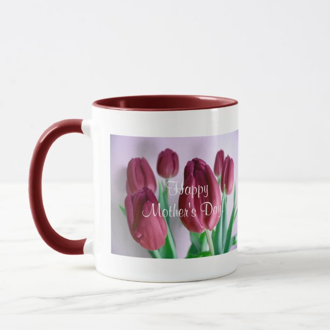 Lycklig Mors dag Rosey Tulips IV Mugg (Vänster)