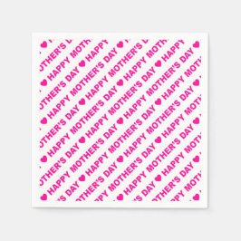 Lycklig Mors dag Shock rosa vid vita Pappersservet Pappersservett